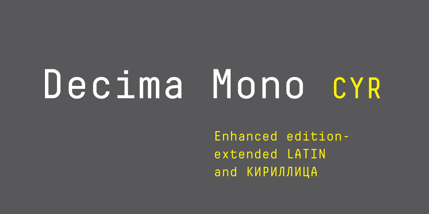 Example font Decima Mono Cyr #1